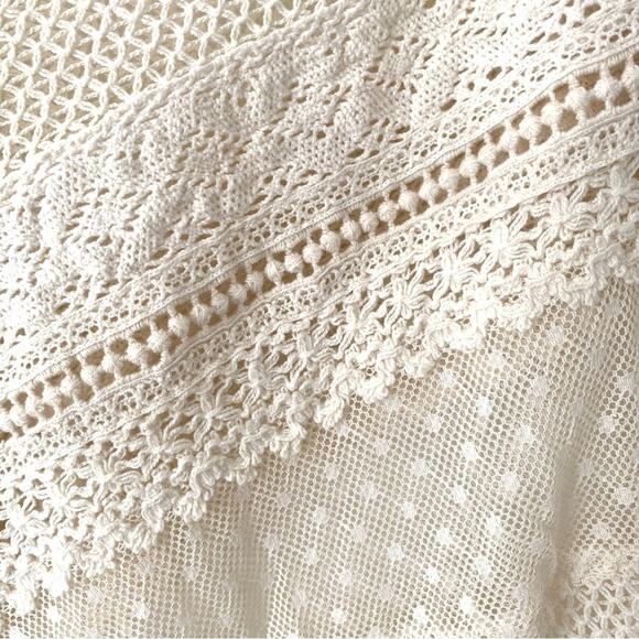 Sundance Cream Lace For Days Crochet Sheer Ivory Top size XS - Picture 7 of 8